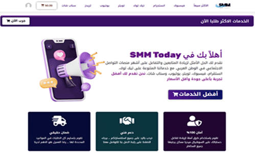 SMM Today - القالب الاحترافي لخدمات السوشيال ميديا